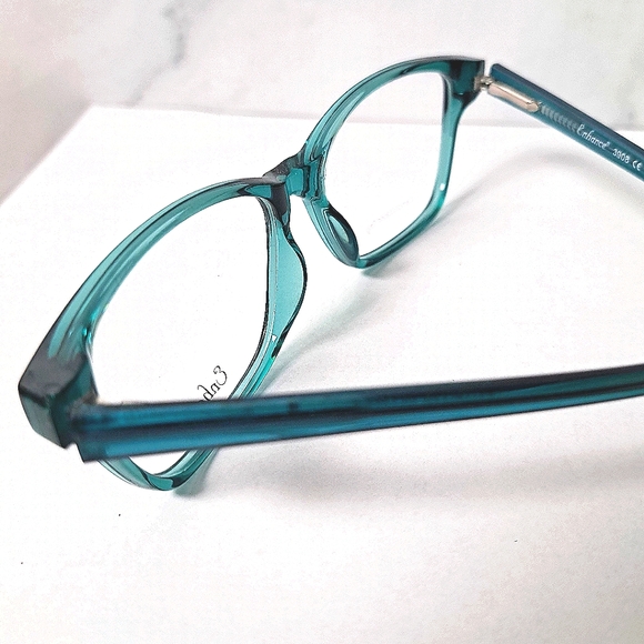 NEW Azure Green Rx'able Eyeglass Frame, glasses, full rim 54-15-145 modern - Picture 3 of 3